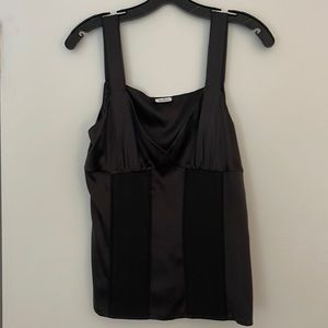 MaxMara black silk panel tank